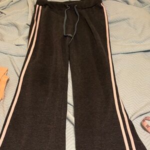 a.n.a Black Track Pants with Pink Stripes